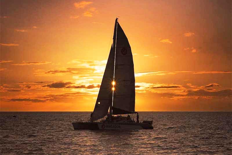 ocean sunset boat